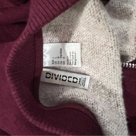 NWOT/ H&M  Bomber Style Sweatshirt/ eggplant,zip fr,side pockets,notch collar - Picture 10 of 10